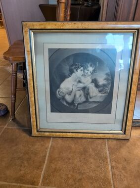 Vintage Framed Black & White Portrait Print